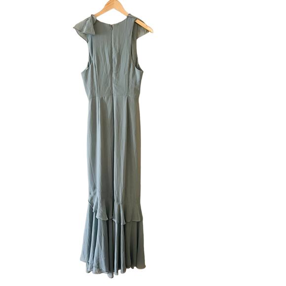 C/Meo Collective Be About You Ruffle Maxi Dress Size Large Sage Green - Picture 4 of 10